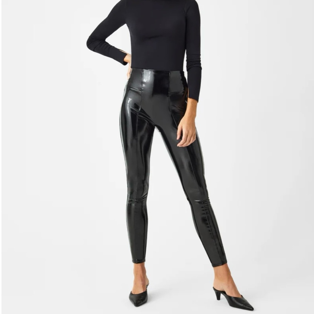 SPANX Faux Patent Leather Leggings - 1X